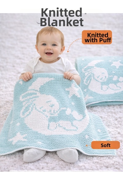 lupi Puffy Hand-Knitted Baby Blanket