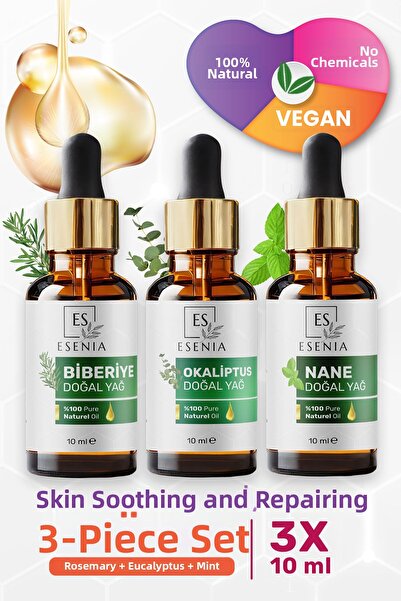 ES ESENIA زيت الروزماري والأوكالبتوس والنعناع 100% نقي وطبيعي، زيت عطري عشبي ...