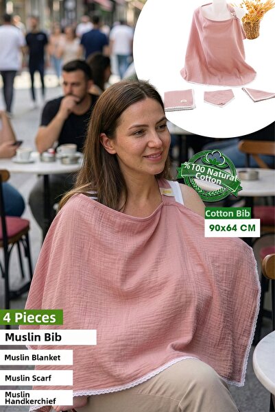 Yada Baby طقم رضاعة ملفوف مكون من 4 قطع مصنوع من القطن العضوي بنسبة 100%، (بط...