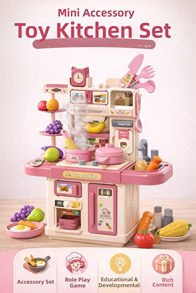 YILDIRIM OYUNCAK جيل جديد من المطبخ البخاري الصغير - صنبور مع ضوء، صنبور يعمل...