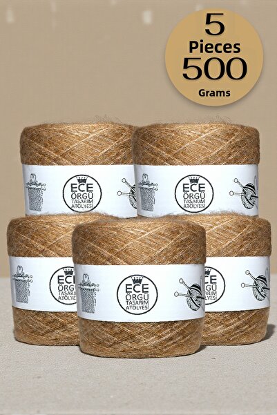 Ece Örgü Tasarım Atölyesi Медена пяна, трислойна ангора плетена прежда (500 гр.)