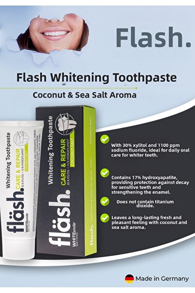 WHITEsmile معجون أسنان فلاش للتبييض والعناية وإصلاح بنكهة جوز الهند والملح 75 مل