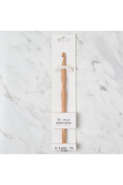 N&M STORE لا ميا وايتوود 5.5 ملم 15.5 سم خشب صوف كروشيه