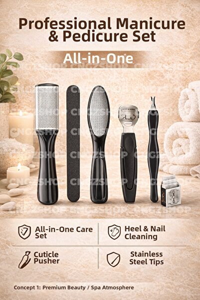 CNGZSHOP مجموعة مانيكير وباديكير احترافية |   مجموعة أدوات تقليم الأظافر والك...