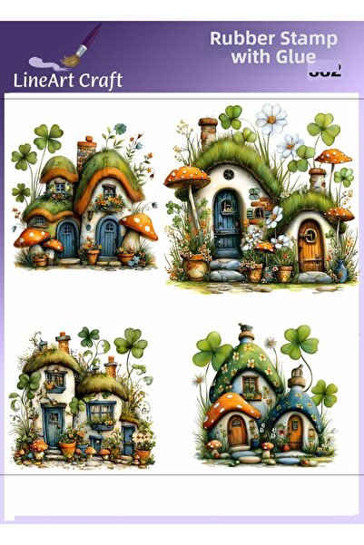 LİNEART Rt382 Mushroom, Home Patterned Fabric Transfer, Wood Transfer, Rub on...