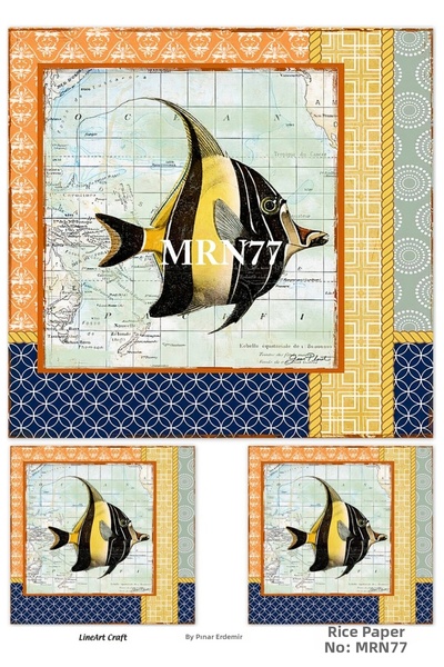 LİNEART MRN77 ديكوباج نحاسي بنمط السمكة مقاس 29*42 سم