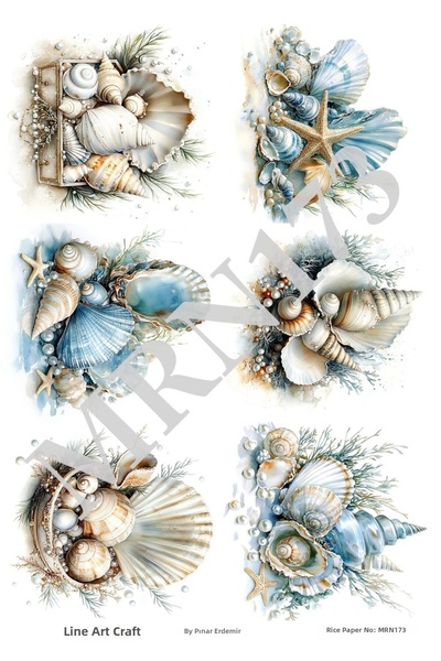 LİNEART MRN173 ديكوباج نحاسي بنمط المحار مقاس 29*42 سم