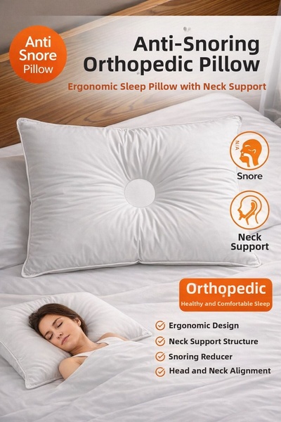 Seral Anti-Snoring Orthopedic Pillow 50X70 cm – 100% Cotton Fabric, Silicone ...