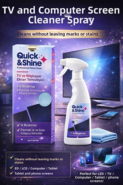 Quick&Shine منظف شاشة التلفزيون والكمبيوتر من الألياف الدقيقة