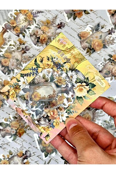 SF SCRAPBOOK KIRTASİYE Autocolant cu design de primăvară cu flori în sticle g...