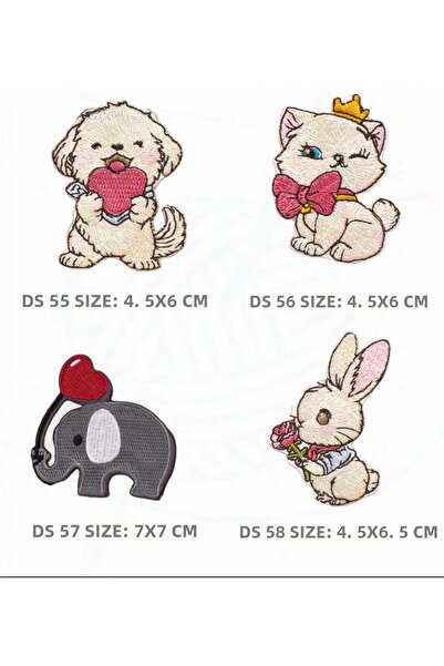 fema aksesuar Iron-On Arma-Patch-Patch Elephant-Heart Elephant-Cat-Rabbit-Dog...