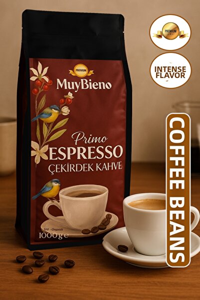 Muybieno قهوة بريميوم بريمو إسبريسو 1000 جرام حبوب قهوة