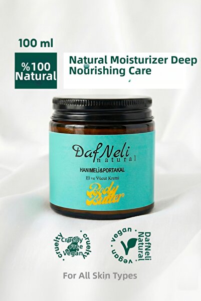 DAFNELİ Body Butter Hand & Body Cream, Honeysuckle & Orange, 100% Natural, De...