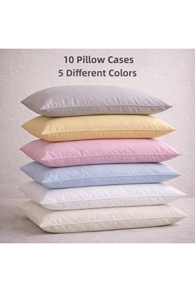 Loova 10 قطع غطاء وسادة قطن مقاس 50*70 5 ألوان متنوعة