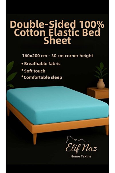 Elifnaz home tekstil Double Size 100% Cotton Fitted Sheet