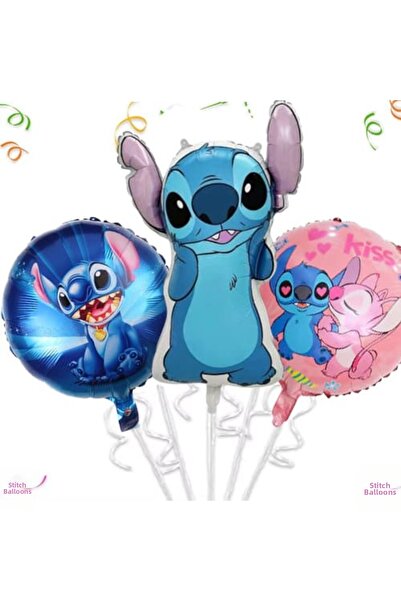 parti show مجموعة بالونات ستيتش وأنجل فويلو مكونة من 3 قطع