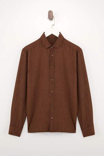 Trendyol Collection Brown Regular Men's Shirt Tmnss26Go00009