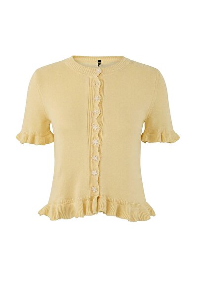 Trendyol Collection Bluză tricotată guler rotund cu detaliu cu nasturi cu flo...