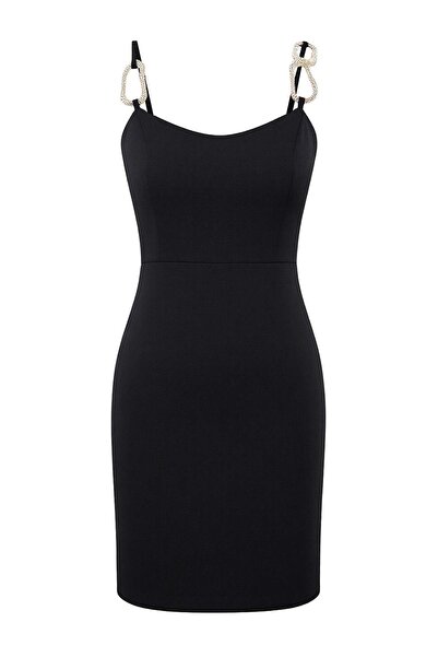 Trendyol Collection Black Plain Accessory Detailed Woven Finike Short / Mini ...