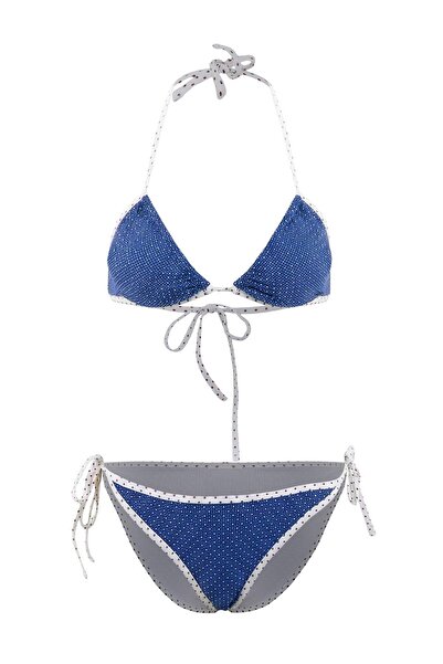 Trendyol Collection Polka Dot Triangle Covered Color Block Regular Waist Regu...