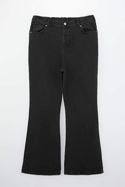 Trendyol Curve Mavi Sustainable Schwarze High-Waist-Jeans mit bequemem, dehnb...