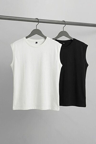 Trendyol Curve Μαύρο-λευκό Πακέτο 2 τεμαχίων από βισκόζη, ελαστική, άνετη, βα...