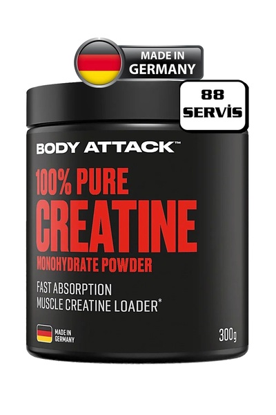 Body Attack %100 PURE CREATINE MONOHYDRATE 300 G - 88 SERVİS AROMASIZ MADE IN...