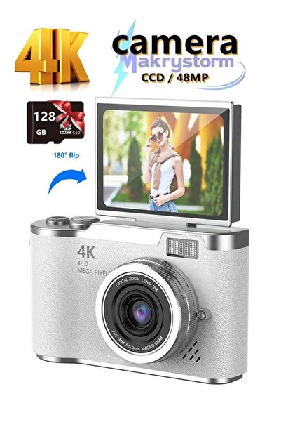 Makrystorm كاميرا طلابية رقمية بدقة 4K CCD مع تقريب رقمي وبطاقة ذاكرة SD سعة ...