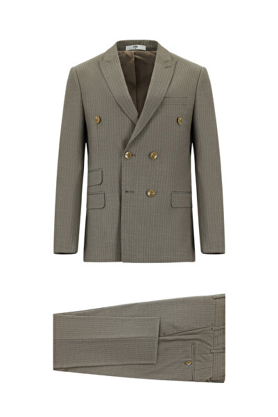 Kiğılı بدلة رسمية مخططة بقصة قياسية وياقة واسعة مكونة من 6 قطع