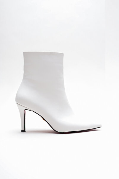Ayakkabı Ateşi White Skin Women's Thin Heeled Shoes Stiletto Deco