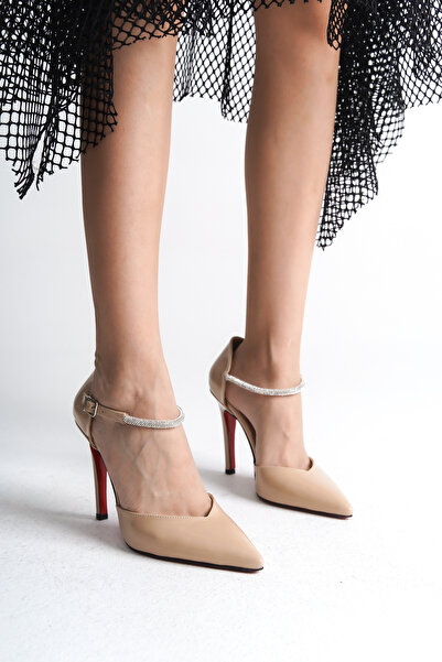 Ayakkabı Ateşi Sierra - Pantofi stiletto de damă cu cască cu detalii din piel...