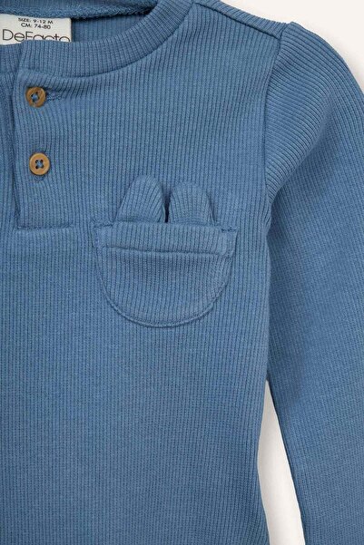 DeFacto Erkek Bebek 2'li Takım Fitilli Kaşkorse Uzun Kollu Tişört Eşofman Alt...