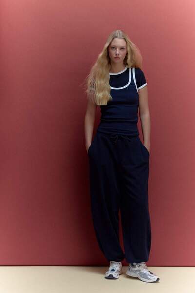 DeFacto Balloon Fit Buy Lace-Up Wide Leg Sweatpants G8079Ax26Sp