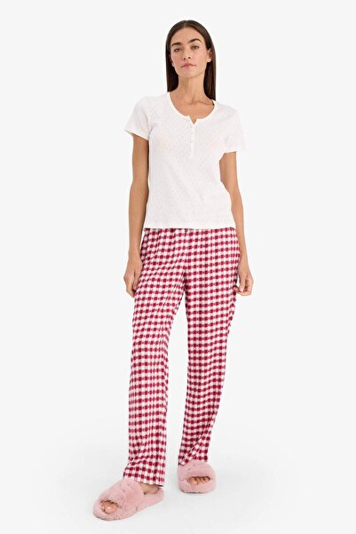 DeFacto Checkered Flannel Pajama Bottoms G1722Ax26Sp