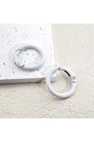 Choice أبيض - 5 قطع، 5 قطع، 10 قطع، 2.4 سم، لون ماكارون، مشبك زنبركي دائري قا...