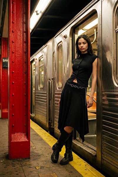 DeFacto A-Line Regular Waist Midi Skirt G7872Ax26Sp