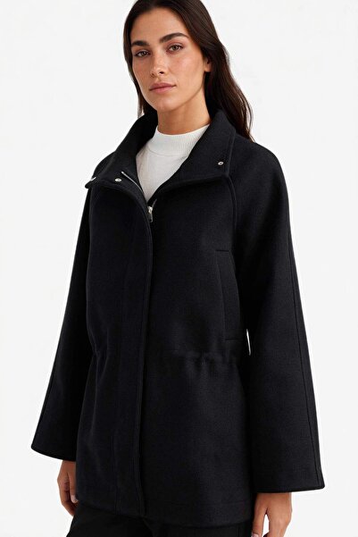 DeFacto Regular Fit Zippered Cashmere Coat F2788Ax25Wn