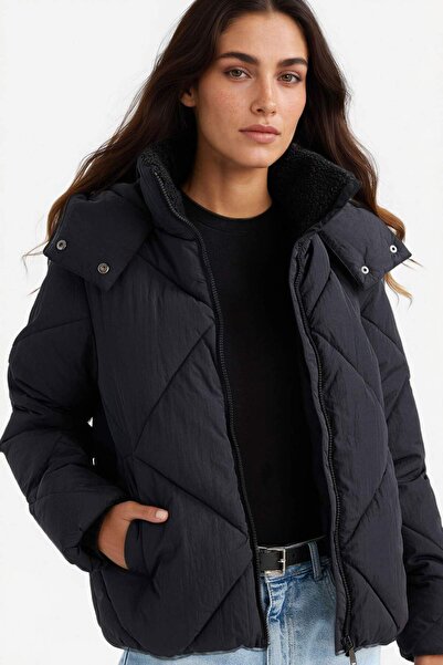 DeFacto Damenmantel F2825AX/BK27 SCHWARZ