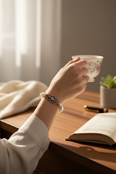 FAYRA ACCESSORIES Elmas Montür Zirkon Taşlı İnci Bileklik