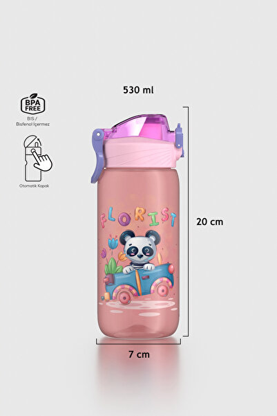 Renga Wave Desenli 530 ml Çocuk Matara 912168 Pembe