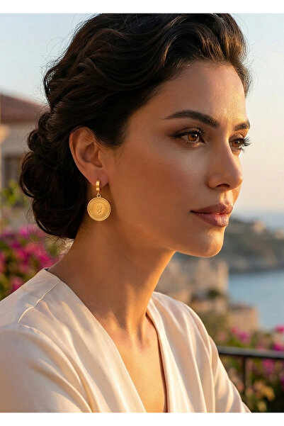 Herisson Duke Nickle Gold Atatürk Silüeti Çelik Küpe