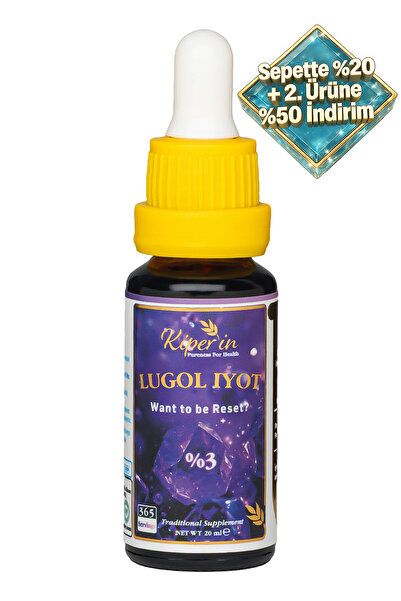 Kiperin Lugol İyot | %3 İyot & %6 Potasyum İyodür | Kaliteli İçerik | Purenes...