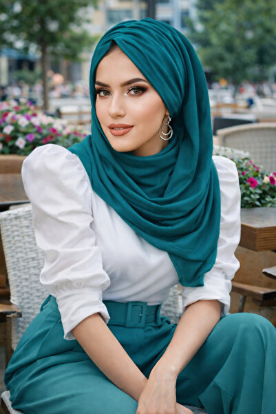 Aişe tesettür Şal verde cu șnur pregătit pentru Parlament