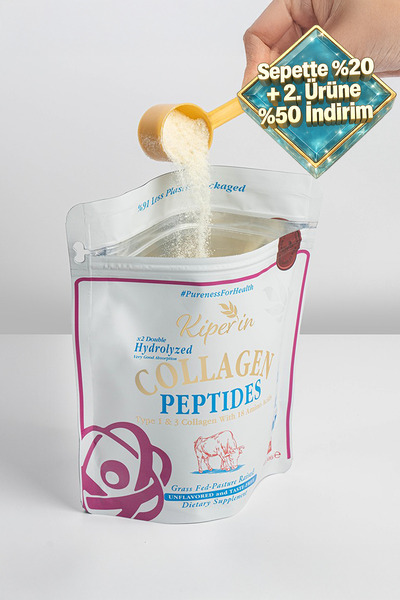 Kiperin %100 Saf ve Doğal Yüksek Biyoaktif Çift Hidrolize Kolajen Peptitler i...