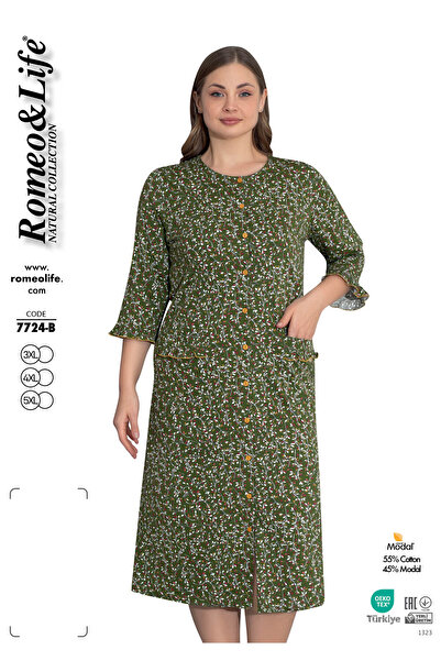 ROMEO LİFE Rochie de damă din țesătură modală din bumbac mărime mare 7724-b