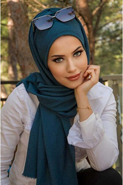 Aişe tesettür Šal spreman za nošenje u boji petrol plave