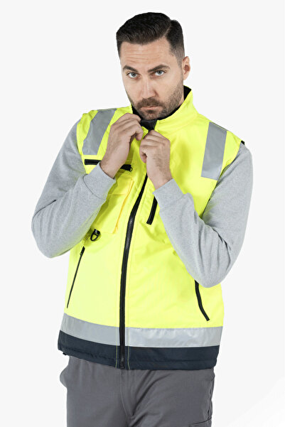 Yıldırımlar Giyim İş Yeleği Anorak Reflektörlü Fosforlu Oxford