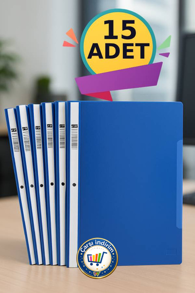 nistabolje 15 Adet Mavi Telli Dosya A4 Ekonomik Kaliteli Ofis