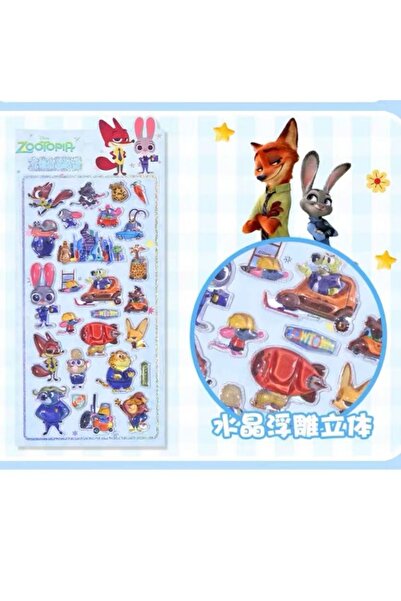 Choice a Anime Stickers Zootopia 3D Crystal Stickers Judy Hopps Three Dimensi...