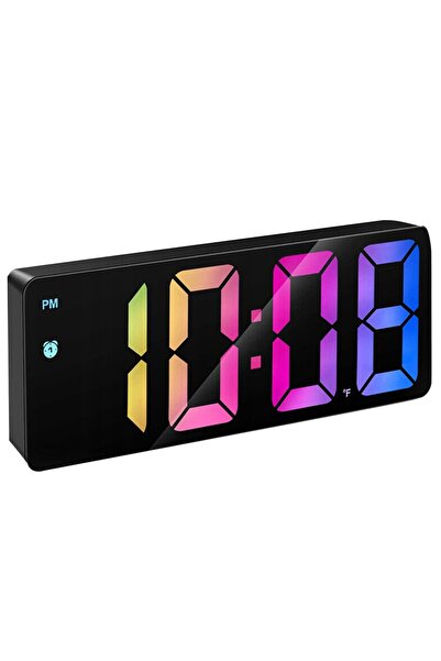 JEWELORA Ceas electronic LED cu afișaj RGB, termometru și alarmă, negru/alb -...